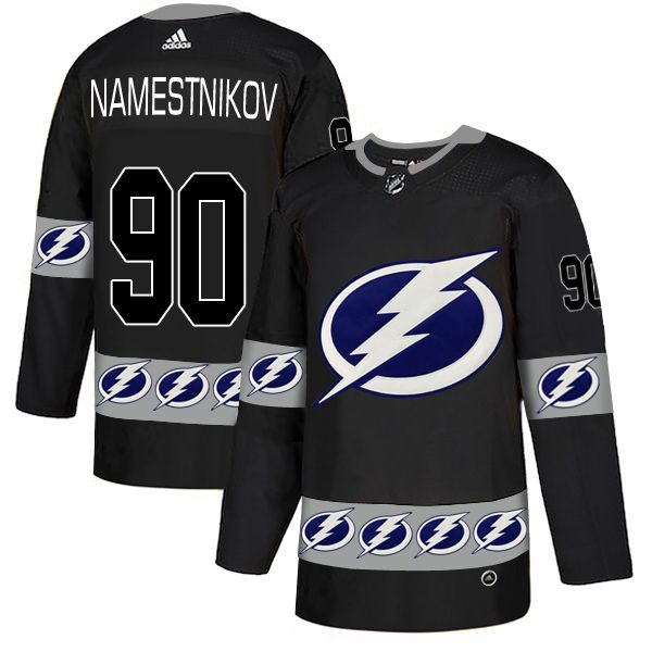 Men Tampa Bay Lightning #90 Namestnikov Black Adidas Fashion NHL Jersey